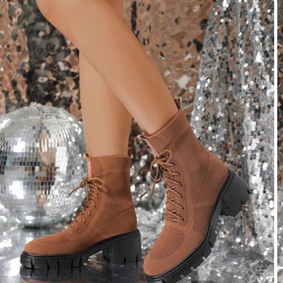 CUCCOO Shoes - CUCCOO Slip-On Stretch Boots Collection- Ankle -High Sock Boots